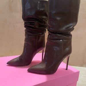 Paris Texas Snake Embossed Slouchy Boots